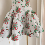 A line Strapless Sleeveless Red Floral Party Dress Short Birthday Dresses SD352