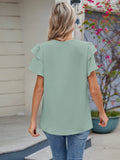 Neck Ruffled Layered Sleeve Blouse DJPT