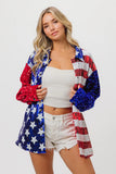 Velvet Sequin American Flag Shirt DJPT