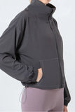 Zip Up Dropped Shoulder Active Outerwear DJPT