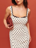 Dot Sweetheart Neckline Maxi Dress DJPT