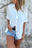 Size Casual Button Down Short Sleeve Loose Shirt Plus Size DJPT