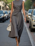 Neck Sleeveless Midi Dress DJPT