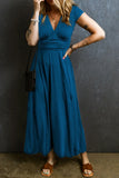V-Neck Cap Sleeve Dress DJPT