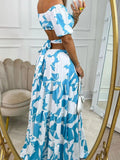 Size Cutout Off-Shoulder Printed Maxi Dress Plus Size DJPT