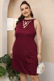 Size Cutout Round Neck Sleeveless Dress DJPT