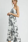 Printed Tiered Tube Midi Dress DJPT