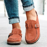 Toe Low Heel Buckle Loafers DJPT