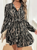 Print Long Sleeve Mini Dress DJPT