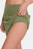 High-Waisted Zippered Back Pocket Active Shorts DJPT
