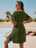 V-Neck Short Sleeve Dress DJPT