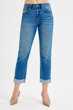 Full Size High Rise Boyfriend Fit Ankle Jeans Plus SIze DJPT