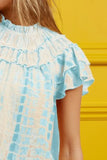 Tiered Ruffle Neck Tie Dye Top DJPT