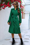 Sleeve Tie Waist Shirt Dress DJPT