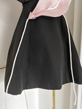 A line Spaghetti Straps Black Satin Short Homecoming Dresses Birthday Outfits SD363