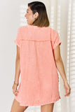 Washed Nochted Rolled Short Sleeve Dress DJPT
