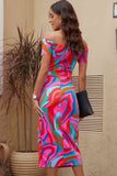 Off-Shoulder Split Dress DJPT
