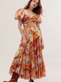 Sweetheart Neck Puff Sleeve Maxi Dress DJPT