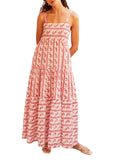 Tie-Shoulder Tiered Maxi Dress DJPT