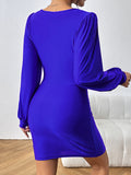 Cutout Long Sleeve Ruched Dress DJPT