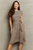 Round Neck Tie Waist Dress DJPT