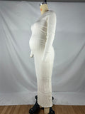 Knit Solid Color Elegant Photoshoot Baby Shower Maternity Maxi Sweater Dress Maternity