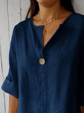Size Casual Notched Drop Shoulder Blouse Plus Size DJPT