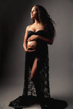 Women's Lace Pregnant Woman Drags-And-Eared Tset Dress Photoless Sleeveless Dress 8862 Maternity