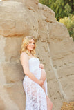 Women's Lace Pregnant Woman Drags-And-Eared Tset Dress Photoless Sleeveless Dress 8862 Maternity