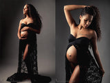 Women's Lace Pregnant Woman Drags-And-Eared Tset Dress Photoless Sleeveless Dress 8862 Maternity