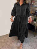 Size Tiered Button-Front Maxi Shirt Dress Plus Size DJPT