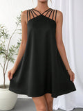Cage Neck A-Line Mini Dress DJPT