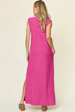 Take Full Size Texture Mock Neck Sleeveless Maxi Dress DJPT