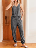Knit V-Neck Tank and Pants Lounge Set DJPT