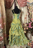 Ball Gown Straps Satin Sage Green Long Party Dress Prom Dresses SD1506