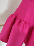 A line Strapless Hot Pink Satin Short Homecoming Dresses Birthday Outfits SD230