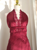 Sheath V neckline Satin Homecoming Dresses Burgundy Birthday Outfits SD375