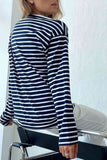Neck Striped Dropped Shoulder T-Shirt DJPT