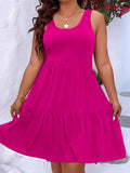 Size Tiered Scoop Neck Tank Dress DJPT