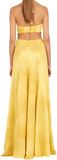 A line Halter Neckline Long Yellow Prom Dress Evening Dress Formal Dress SD2161