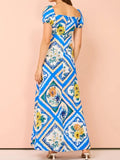 Square Neck Puff Sleeve Maxi Dress DJPT