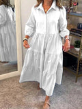 Size Tiered Button-Front Maxi Shirt Dress Plus Size DJPT