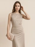 Round Neck Sleeveless Midi Dress DJPT