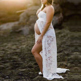Perspective Lace Dress Pregnant Women Pregnant Woman Photography Dress Mother Photo V Collar Long Dress Maternity