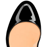 Women's Large-Size High-Heeled Waterproof Table Round Head Patent Leather Single Shoe High Quality Shoes