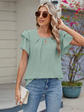 Neck Ruffled Layered Sleeve Blouse DJPT