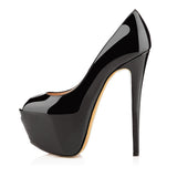 Women's Black Nude Color Ultra-High Heel Waterproof Table Fish Mouth Single Shoes Women's Shoes Chengdu Direct Sales High Quality Shoes