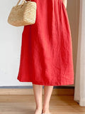Size Casual Round Neck Midi Dress Plus Size DJPT