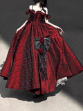 Ball Gown Straps Long Burgundy Ruffles Lace Prom Dresses Birthday Outfits SD461