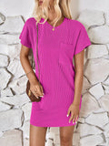 Round Neck Short Sleeve Mini Dress DJPT